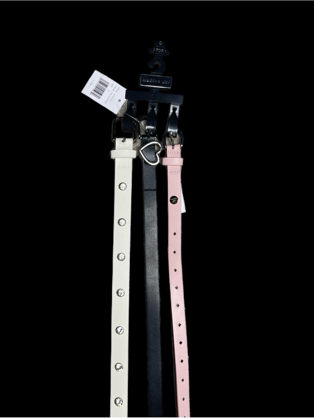 NWT - SET OF 3 Madden Girl Skinny Heart Keeper, Rhnestone Stud, And Diam Perfora